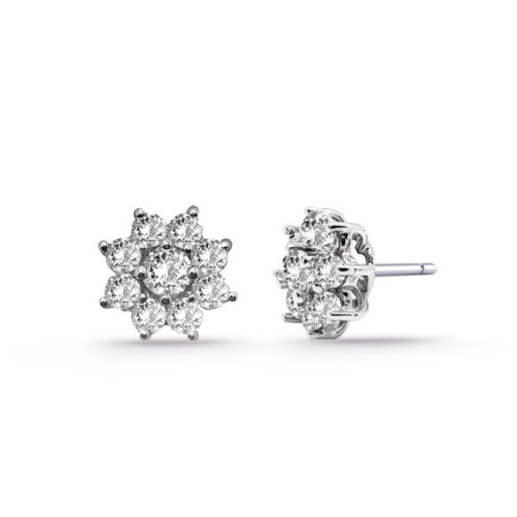 Pendientes Flor Estrella Diamantes 0.82Ct - Brautohrringe