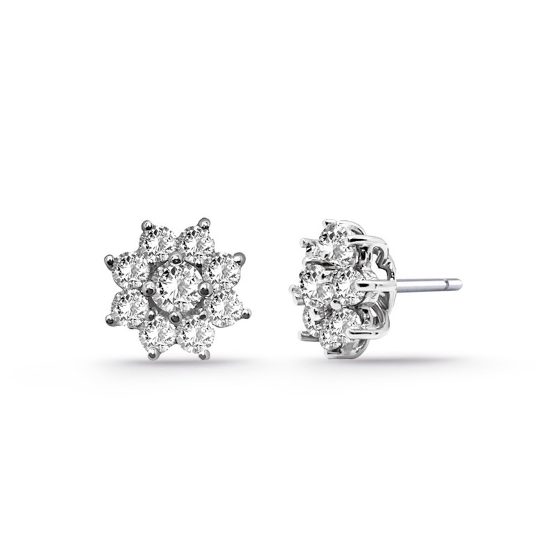 Pendientes Flor Estrella Diamantes 0.82Ct - Brautohrringe