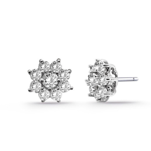 Pendientes Flor Estrella Diamantes 1.32Ct - Ohrringe
