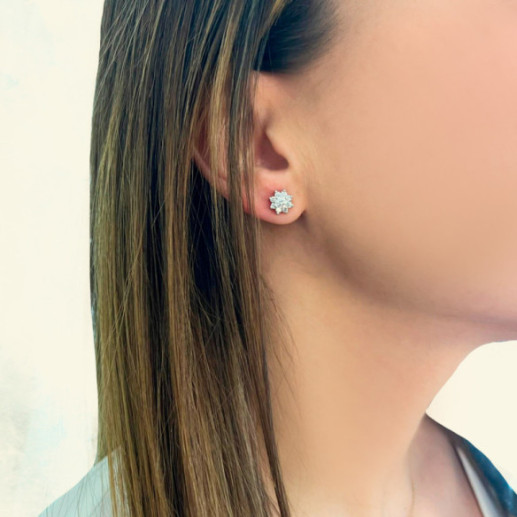 Pendientes Flor Estrella Diamantes 1.32Ct - Boucles d’oreilles 2