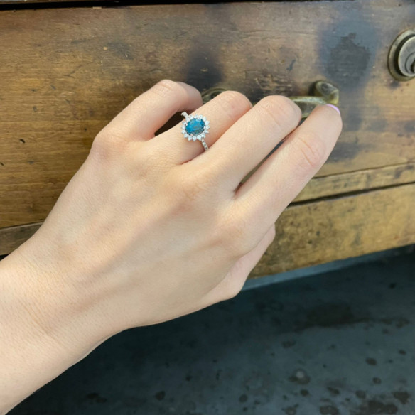 Anillo Oro Zircon Azul 3.12Ct Orla - Anillos Otras Piedras Preciosas