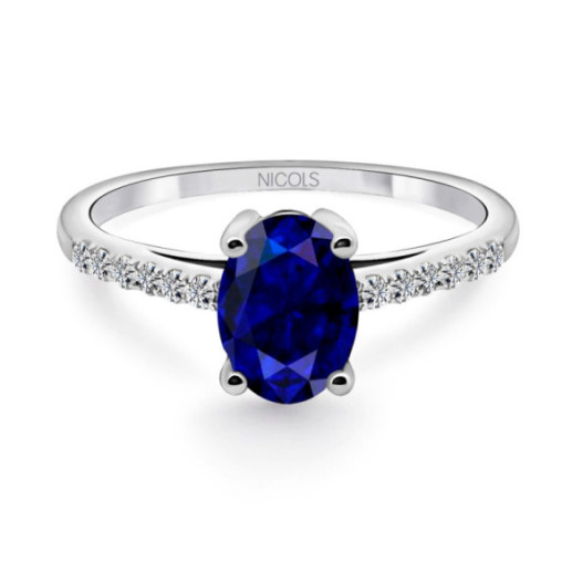 Blue Sapphire Engagement Ring Lola 1.30ct - Anniversary Rings