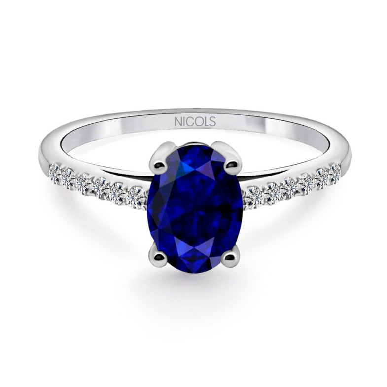 Blue Sapphire Engagement Ring Lola 1.30ct - Anniversary Rings