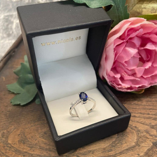 Anillo Zafiro Azul Lola 1.30Ct - Anillos Compromiso Aniversario 2