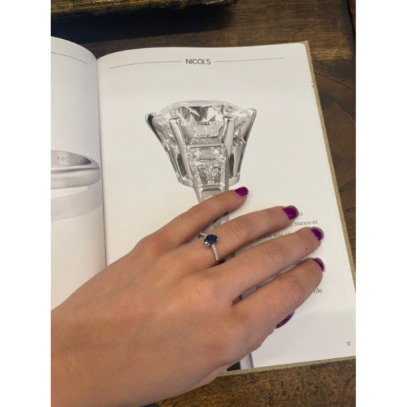 Anillo Zafiro Azul Lola 1.30Ct - Anillos Compromiso Aniversario