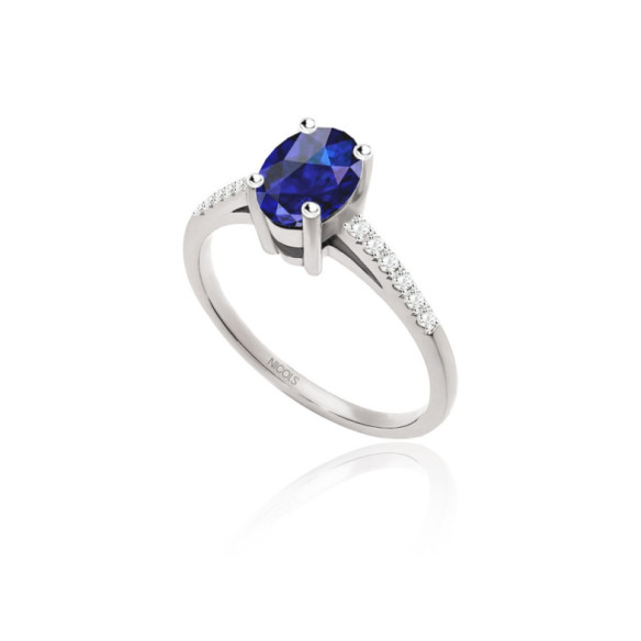 Anillo Zafiro Azul Lola 1.30Ct - Compromisso de aniversário de anéis