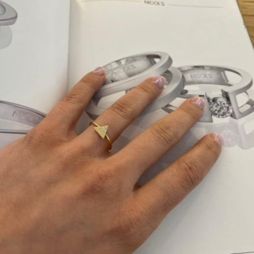 Anillo Triángulo Diamante Oro Amarillo Always - aktuelle designs 2