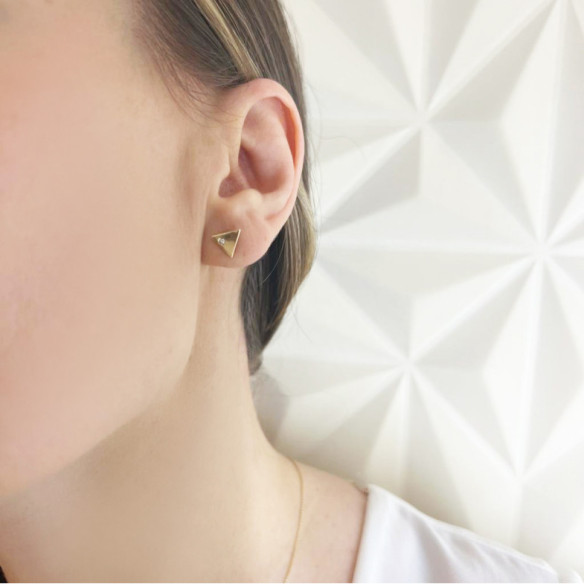 Pendientes Triángulo Diamante Oro Amarillo Always - kurze