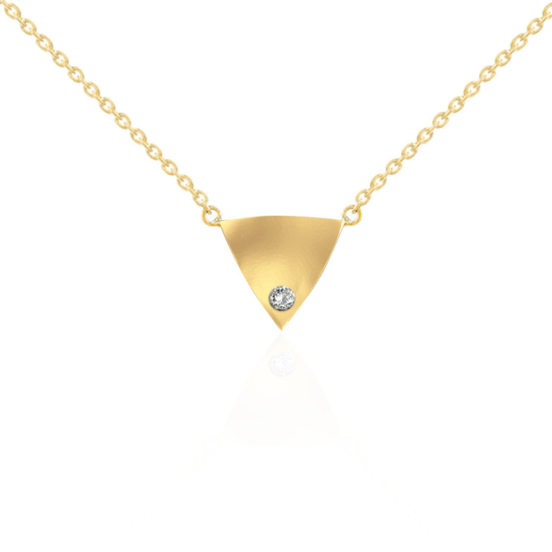 Collar Triángulo Diamante Oro Amarillo Always - Colliers diamant