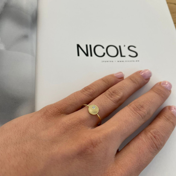 Anillo Círculo Diamante Oro Amarillo Always - projetos de corrente