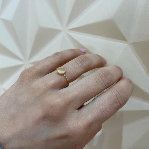 Anello cerchio diamante giallo oro sempre - disegni attuali