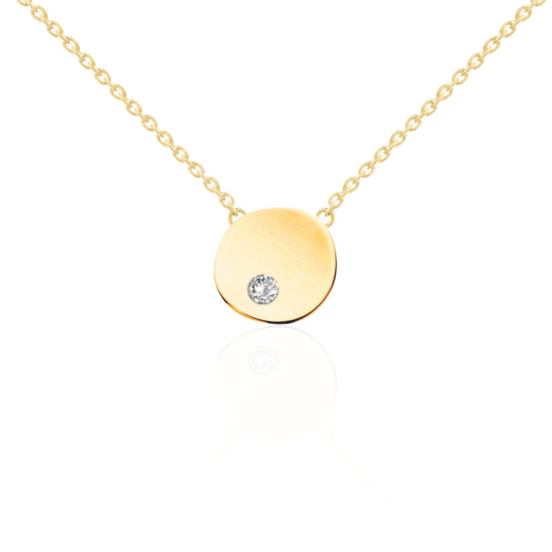 Collar Círculo Diamante Oro Amarillo Always - Colliers diamant