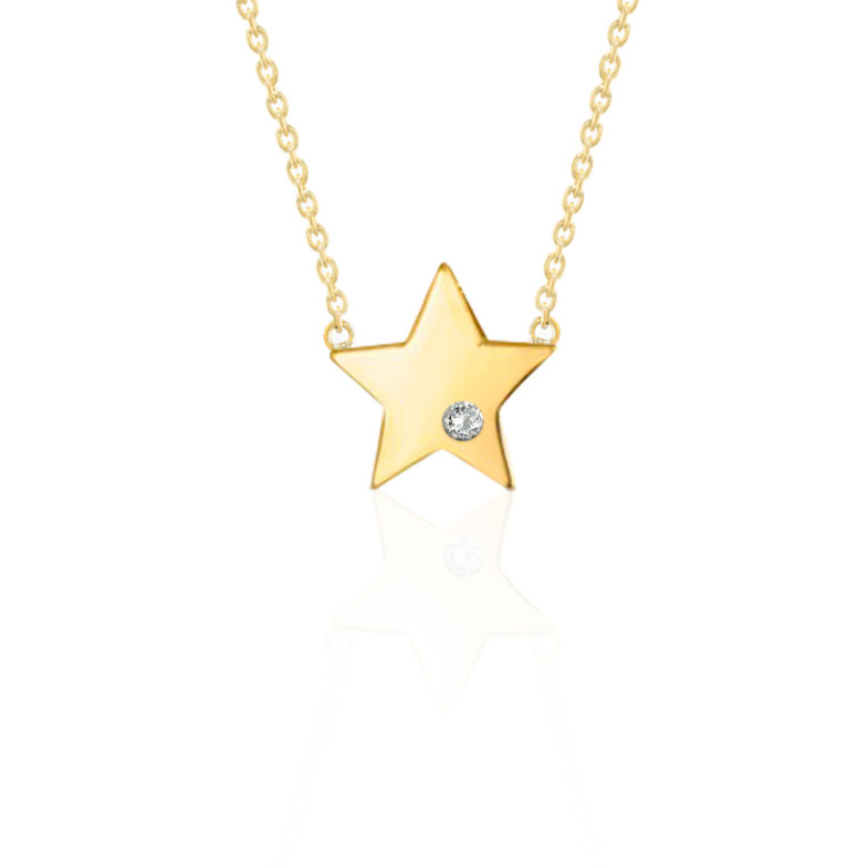 Collana stella diamante giallo oro sempre - COLLANE