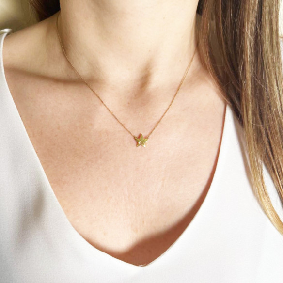 Collana stella diamante giallo oro sempre - COLLANE