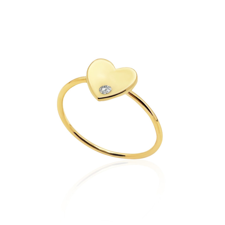 Anillo Corazón Diamante Oro Amarillo Always - ANILLOS