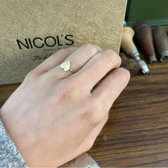 Anillo Corazón Diamante Oro Amarillo Always - ANILLOS