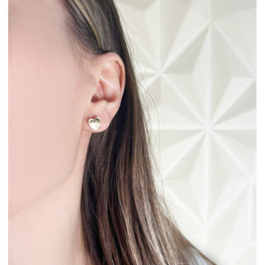 Pendientes Corazón Diamante Oro Amarillo Always - cortos 2