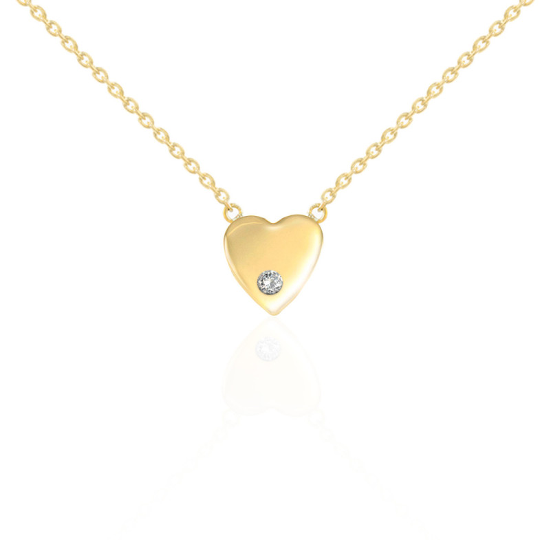 Collar Corazón Diamante Oro Amarillo Always - Collares de Diamantes
