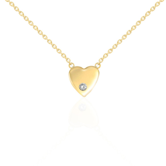Collar Corazón Diamante Oro Amarillo Always - Collares de Diamantes
