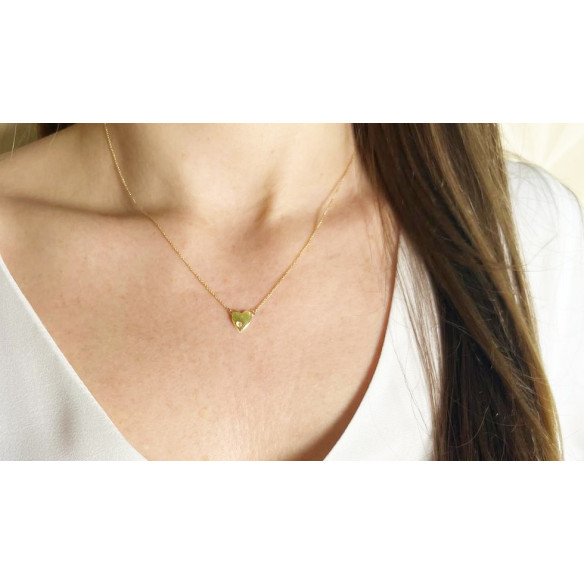 Collar Corazón Diamante Oro Amarillo Always - Collares de Diamantes