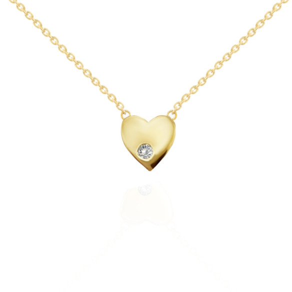 Collar Corazón Diamante Oro Amarillo Always - Collares de Diamantes