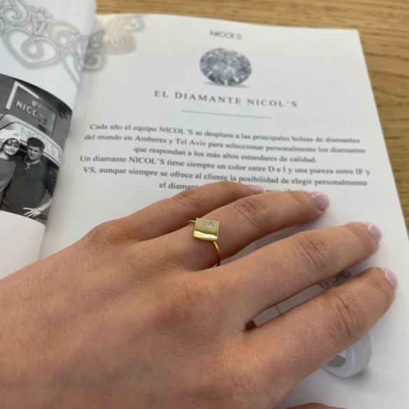 Anillo Rombo Diamante Oro Amarillo Always - disegni attuali