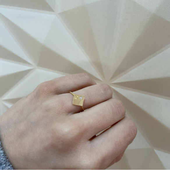 Anillo Rombo Diamante Oro Amarillo Always - disegni attuali