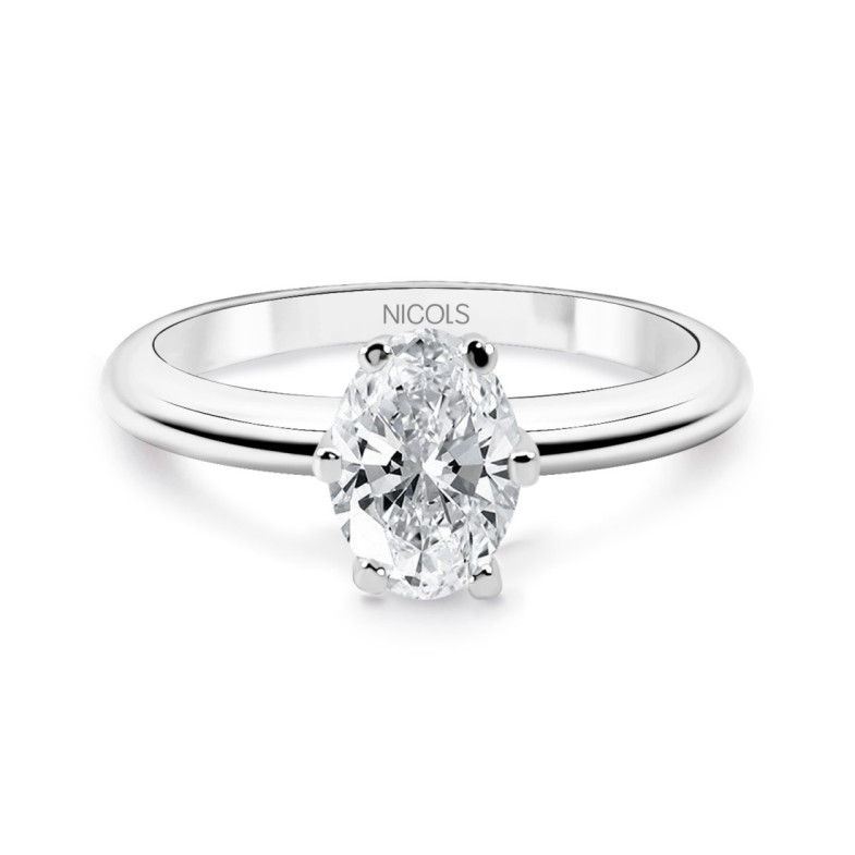 Anillo Solitario Olivia 0.50 - Talla Oval