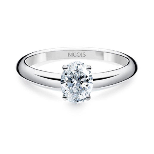 Anillo Solitario Olivia 0.50 - Weiß golden einsam