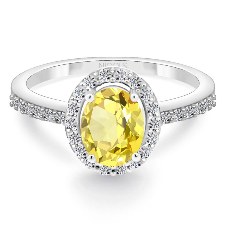 Anillo Zafiro Amarillo Dalia Sunset 1.00 - Bagues en saphir