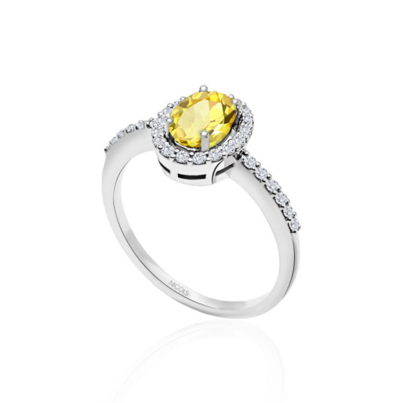Anillo Zafiro Amarillo Dalia Sunset 1.00 - Bagues en saphir