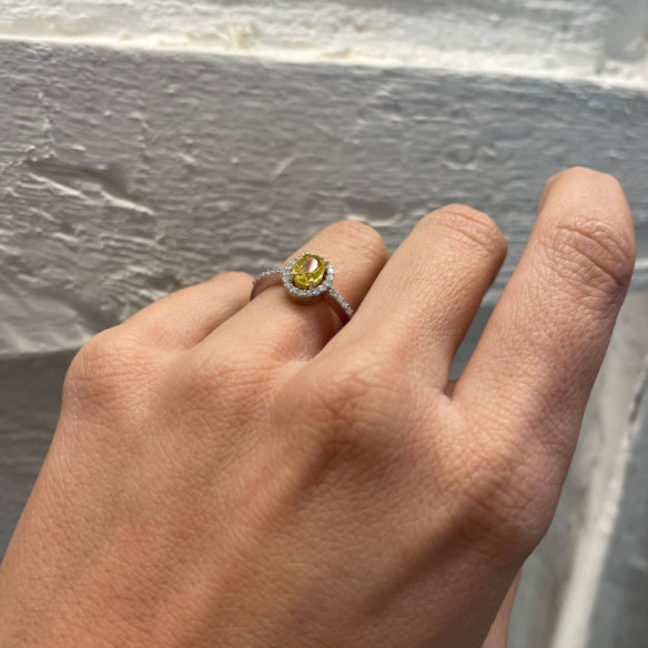 Anillo Zafiro Amarillo Dalia Sunset 1.00 - Bagues en saphir