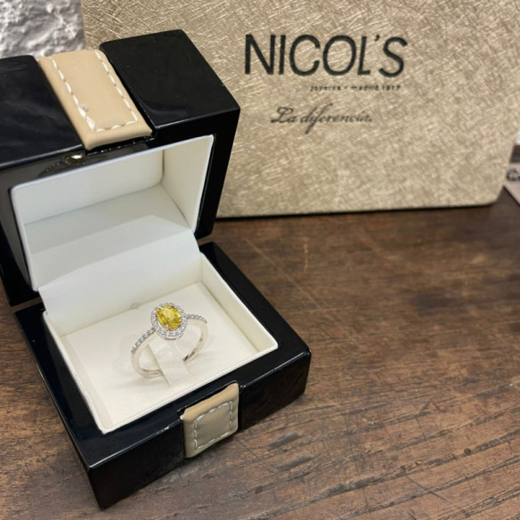 Anillo Zafiro Amarillo Dalia Sunset 1.00 - Bagues en saphir