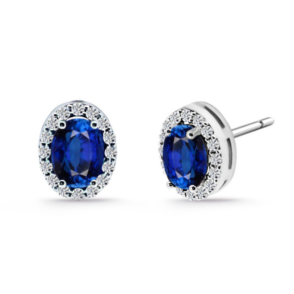 Pendientes Zafiro oval Orla Sunset dormilona - Boucles d’oreilles