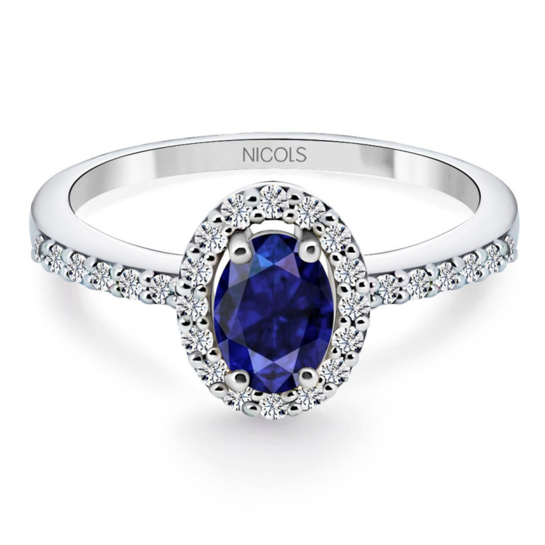 Anillo Zafiro Azul Dalia Sunset 0.60 - LES ANNEAUX