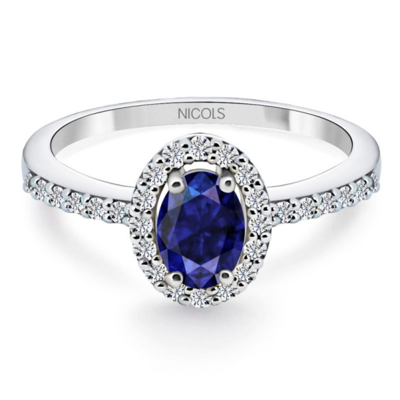 Anillo Zafiro Azul Dalia Sunset 0.60 - LES ANNEAUX