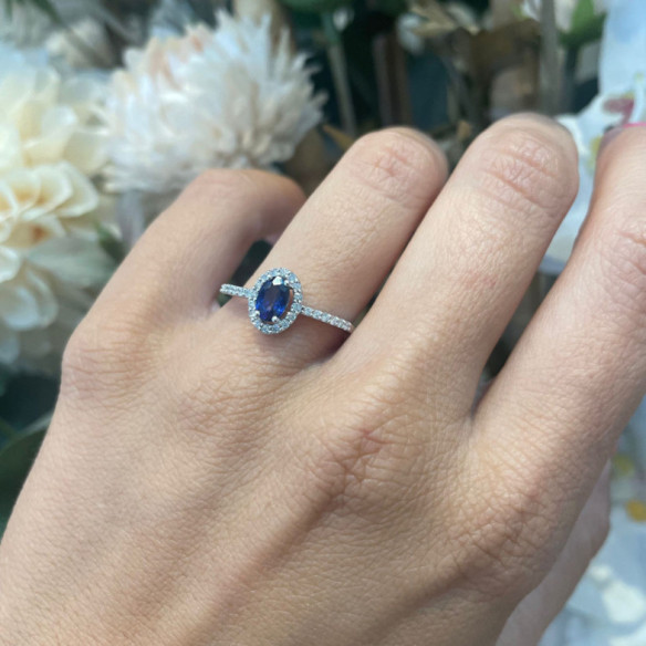 Anillo Zafiro Azul Dalia Sunset 0.60 - RINGE