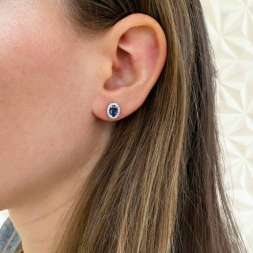 Pendientes Zafiro oval Orla Sunset 1.20 - Orecchini zaffiro 2