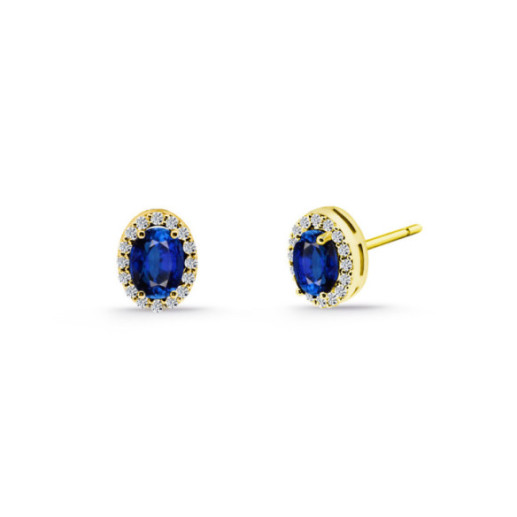 Pendientes Zafiro oval Orla Sunset 1.20 oro amarillo - Orecchini zaffiro