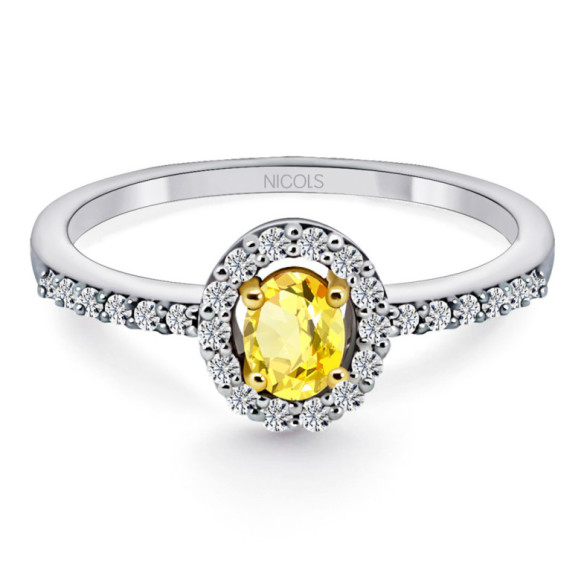 Anillo Zafiro Amarillo Dalia Sunset 0.55 - Saphiringe