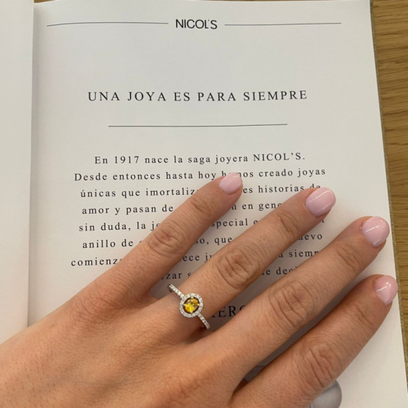 Dahlia Sunset Yellow Sapphire Ring 0.55 - Sapphire rings