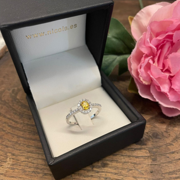 Anillo Zafiro Amarillo Dalia Sunset 0.55 - Anillos de Zafiro