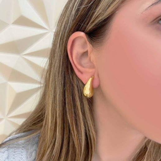 Pendientes Gota 27mm Nochentera - Pendientes de Oro Sin Piedras 2