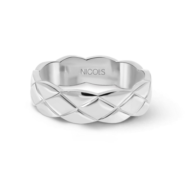 Alianza Apolo Oro Blanco 60Mm - Anillos de Boda Hombre