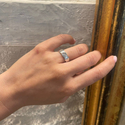 Alianza Apolo Oro Blanco 60Mm - Anillos de Boda Hombre 2