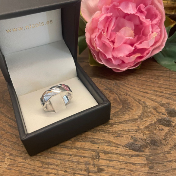 Alianza Apolo Oro Blanco 60Mm - Anillos de Boda Hombre