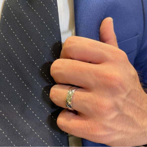 Alianza Apolo Oro Blanco 60Mm - Anillos de Boda Hombre