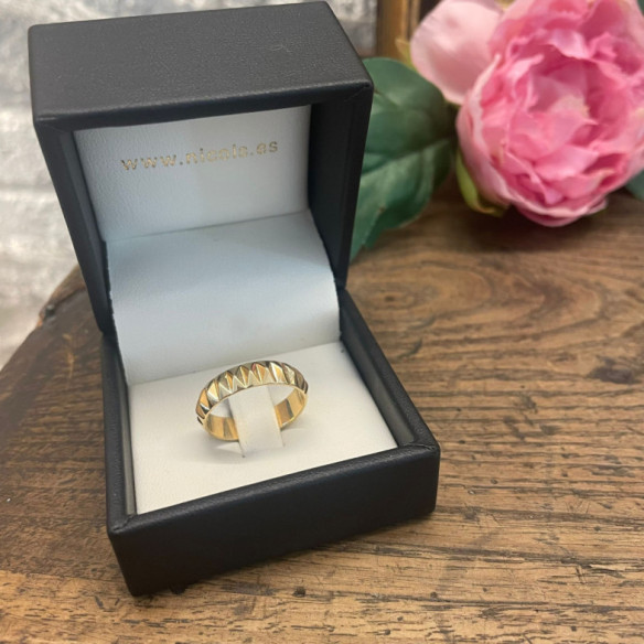 Alianza Ulises Oro Amarillo 40Mm - Anneaux de mariage homme