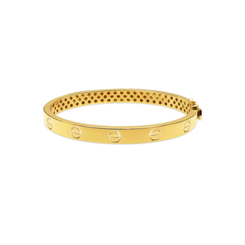 Brazalete de Oro Tornillos Armonía 6mm - PULSERAS