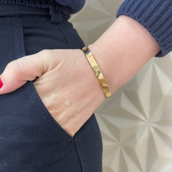 Brazalete de Oro Tornillos Armonía 6mm - PULSERAS
